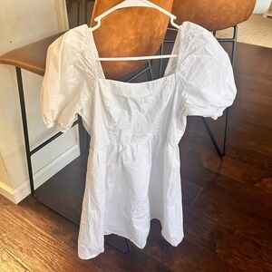 Copper Key Elegant White Puff Sleeve Blouse